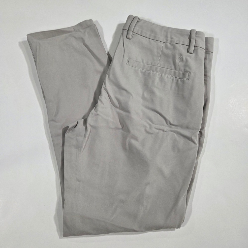 LRD Performance Mens Golf Pants 32x30 Light Gray Stretch Flat Chino Trousers